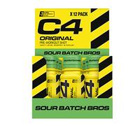 C4 Original Pre Workout Shot |Sour Batch Bros Flavour Energy Shots, 12 x 60ml Bottles | Sugar Free Energy Drink with 150g Caffeine, Beta Alanine, L Arginine, Vitamin B6, Vitamin B12, Amino Acids