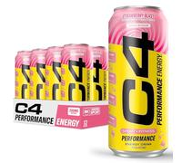 C4 Performance Energy Drink | STARBUST™ Strawberry | Zero Sugar Carbonated Preworkout Energy | 200mg Caffeine with Beta Alanine | 16 Fl Oz (12 Pack)