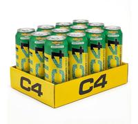 C4 Performance Energy Drinks Apple Millions 500ml (12 pack), Sugar Free Energy Drink with 160mg Caffeine, 250mg Betaine, 1050mg Taurine, Low Calorie Fizzy Drinks for On the Go Energy and Focus