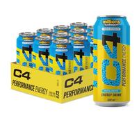 C4 Performance Energy Drinks Millions Bubblegum 500ml (12 Pack) | Sugar Free Energy Drink with 160mg Caffeine, 250mg Betaine, 1050mg Taurine | Low Calorie Fizzy Drinks for On The Go Energy and Focus