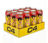 C4 Performance Energy Drinks Millions Strawberry 500ml (12 Pack) | Sugar Free Energy Drink with 160mg Caffeine, 250mg Betaine, 1050mg Taurine | Low Calorie Fizzy Drinks for On The Go Energy and Focus