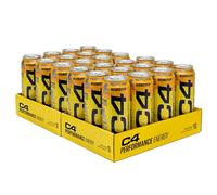 C4 Performance Energy Drinks Pineapple Crush 500ml (24pack) | Sugar Free Energy Drink with 160mg Caffeine, 250mg Betaine, 1050mg Taurine | Low Calorie Fizzy Drinks for On the Go Energy and Focus