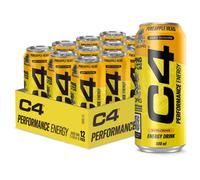 C4 Performance Energy Drinks Pineapple Head 500ml (12 pack) | Sugar Free Energy Drink with 160mg Caffeine, 250mg Betaine, 1050mg Taurine |