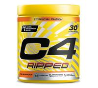 C4 Ripped Pre Workout Powder Tropical Punch 30 Servings | | Zero Sugar Pre Workout with 150mg Caffeine, 500mg L Carnitine, 1600mg Beta Alanine, 200mg Green Coffee Bean Extract