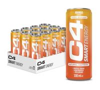 C4 Smart Energy Drinks Mango 330ml (12 pack) | Sugar Free Energy Drink with 106mg Natural Caffeine, Brainberry, Nootropics, Vitamin C | Natural Energy Drink for Mental Focus On the Go