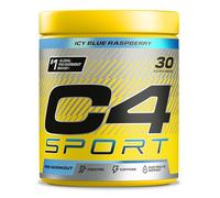 C4 Sport Pre Workout Powder ICY Blue Raspberry 30 Servings | Zero Sugar Pre Workout with Creatine Monohydrate 3.409g, Beta Alanine 1g, L Citrulline 0.55g, Caffeine 135g | Informed Sport Certified