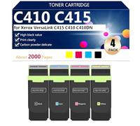 C410 C415 006R04685 006R04686 006R04687 006R04688 Toner Cartridge Compatible for Xerox VersaLink C415 C410 C410DN Printer, High Yield 2400 Pages,BCMY-1 pack