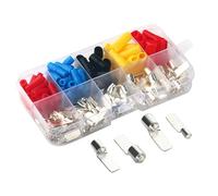 C45 Circuit Breaker Terminal Blocks, 140-Piece or 260-Piece Copper Quick-Connect Lug Kit Silver-Plated Cold-Crimp Terminals Terminals & Kits(140 pcs Set)