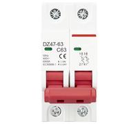 C45N 2 Pole 3A/6A/10A/16A/20A/32A/40A/50A/63A 400V~ C Type Mini Circuit Breaker Mcb Mounting 35mm Din Rail Breaking Capacity 6KA (6A)