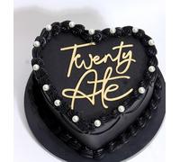 C461 Twenty Ate Cake Topper, Twenty Cake Decoration Finally 20+ Toppers, Golden Acrylic 28th Birthday Deco, 28th Happy Birthday Anniversary Party Favor Supplies, Photo Decoration Props