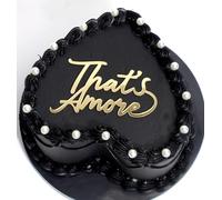 C478 That's Amore Cake Topper - Acrylic Gold Bachelorette Bridal Shower Decorations, Thats Amore Wedding Cake Decor for Bachelorette, Engagement, Wedding Reception, Anniversary