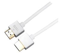 C4A Thin White 3m High Speed HDMI Cable/Small HDMI Plugs and Flexible Cable/Ideal for Wall Mounted TV's / 4k Resolution