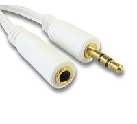 C4A® White 20m 3.5mm Headphone Extension Lead/Gold Plated Jack Audio Cable (20 Metre)