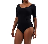 C4N Women's Tops One Piece Scoop Neck Body Slim Fit Basic Sexy Corst Shapewear Tops Jumpsuits (Black, L)