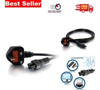C5 Cloverleaf Power Cable 1m with BS1363 UK Plug - Lightweight, Durable Design