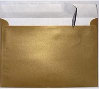 C5 Coloured Envelopes for A5 Greeting Cards Peel and Seal Wallet Envelopes Wedding Invitation Crafts Office 162x229mm- Pack of 25 envelopes (Pearl Gold P&S)