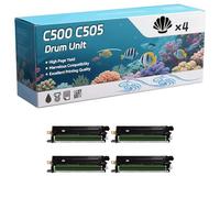 C500 C505 Drum Unit Compatible for Xerox VersaLink C500DN C505S C505X Printers, High-Definition Printing Effect with Chip, 50000 Pages (4 Pack Black)