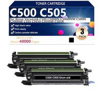 C500 C505 Drum Unit Extra High Yield Compatible for Xerox VersaLink C500 C500DN C500DNW C500N C500NW C505 C505S C505SW C505X Printers, Clear and Sharp,Black-3 pack