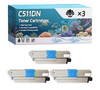 C511DN Toner Cartridges Compatible for Okidata OKI C511DN C531 C531dn MC562 MC562dn MC562dnw MC562w Printers, High-Definition Printing Effect with Chip, 4500 Pages (3 Pack Black)