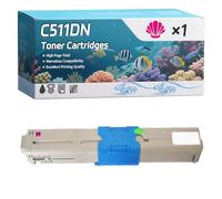C511DN Toner Cartridges Compatible for Okidata OKI C511DN C531 C531dn MC562 MC562dn MC562dnw MC562w Printers, High-Definition Printing Effect with Chip, 4500 Pages (1 Pack Magenta)
