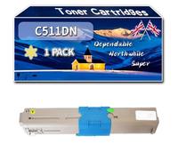 C511DN Toner Cartridges Compatible for okidata OKI C511dn C531dn MC562 MC562dnw MC562w Printers, High-Definition Printing Effect with Chip, 8000 Pages (1 Pack Yellow)