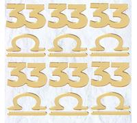 C529 12Pcs Libra and 33 Cake Toppers, Acrylic Gold Constellation Libra and thirty three Cupcake Picks September October Birthday Cake Decorations 33th birthday decorations, Happy 33th Toppers