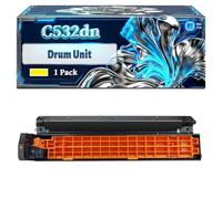 C532dn Drum Unit Compatible for Okidata OKI C532DN MC563DN C542DN MC563dnw C542dnw MC573DN Printers, With Chip Large Capacity 20000 Pages (1 Pack Yellow)