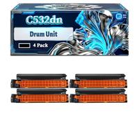 C532dn Drum Unit Compatible for Okidata OKI C532DN MC563DN C542DN MC563dnw C542dnw MC573DN Printers, With Chip Large Capacity 20000 Pages (4 Pack Black)