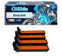 C532dn Drum Unit Compatible for Okidata OKI C532DN MC563DN C542DN MC563dnw C542dnw MC573DN Printers, With Chip Large Capacity 20000 Pages (4-Pack BK/C/M/Y)