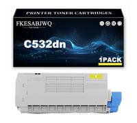 C532dn Toner Cartridge, Compatible 46490608 46490607 46490606 46490605 | for OKI C532dn C542dn MC573dn MC563dn Printer,Yellow-1 Pack