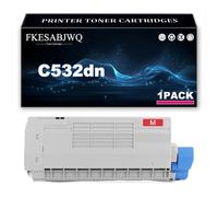C532dn Toner Cartridge, Compatible 46490608 46490607 46490606 46490605 | for OKI C532dn C542dn MC573dn MC563dn Printer,Magenta-1 Pack