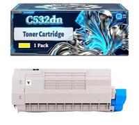 C532dn Toner Cartridge Compatible for Okidata OKI C532DN MC563DN C542DN MC563dnw C542dnw MC573DN Printers, With Chip Large Capacity 7000 Pages (1 Pack Yellow)
