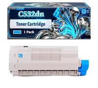 C532dn Toner Cartridge Compatible for Okidata OKI C532DN MC563DN C542DN MC563dnw C542dnw MC573DN Printers, With Chip Large Capacity 7000 Pages (1 Pack Cyan)