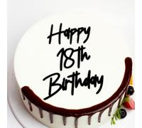 C538 Happy 18th Birthday Cake Topper, Acrylic Black Birthday Topper, Cheers to 18th Years, hello eighteen years old Birthday/Anniversary Party Decoration
