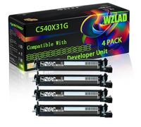 C540X31G Compatible for Lexmark Developer Unit with Chip X 543 DN X 544 DN X 544 DTN X 544 DW X 544 N X 546 DTN X 548 DE X 548 Printers (4 Pack Black)