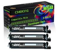C540X31G Compatible for Lexmark Developer Unit with Chip X 543 DN X 544 DN X 544 DTN X 544 DW X 544 N X 546 DTN X 548 DE X 548 Printers (3 Pack Black)