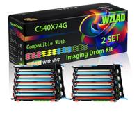C540X74G Compatible for Lexmark Imaging Drum Kit with Chip Optra C540 N C543 DN C544 DN C546 Printers (2 Set)