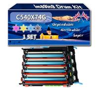 C540X74G Imaging Drum Kit Compatible for Lexmark Optra C540N C543DN C544DN C544DTN C544DW C544N C546DTN Printers, High-Definition Printing Effect with Chip, 30000 Pages (1 Set)