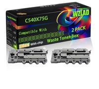 C540X75G Compatible for Lexmark Waste Toner Box with Chip CX 410 e CX 417 de CX 510 de CX 510 dhe CX 510 dthe CX 517 Printers (2-Pack Black)