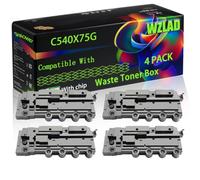 C540X75G Compatible for Lexmark Waste Toner Box with Chip Optra C 540 N C 543 DN C 544 DN C 544 DTN C 544 DW C 544 N C 546 Printers (4 Pack Black)