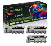 C540X75G Compatible for Lexmark Waste Toner Container with Chip C540N C544DTN C546DTN CS410DN CS410N CS510DTE Printers (3 Pack Black)