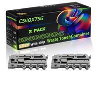C540X75G Compatible for Lexmark Waste Toner Container with Chip CX310DN CX317dn CX410DTE CX510DE CX510DTHE X544DN Printers (2-Pack Black)