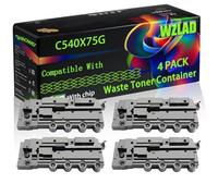 C540X75G Compatible for Lexmark Waste Toner Container with Chip CX310DNW CX410DE CX410E CX510DEW Optra C546DTN Printers (4 Pack Black)