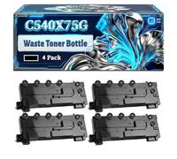 C540X75G Waste Toner Bottle Compatible for Lexmark CS317dn CS517de CS417dn CX317dn CX417de CX517de Printers, With Chip Large Capacity 18000 Pages (4 Pack Black)