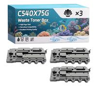 C540X75G Waste Toner Box Compatible for Lexmark CS 410 dtn CS 410 n CS 417 dn CS 510 de CS 510 dte CS 517 de Printers, High-Definition Printing Effect with Chip, 36000 Pages (3 Pack Black)