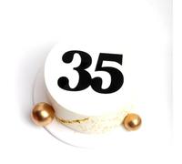 C543 Black Thirty Five Cake Topper, Acrylic Happy 35th Birthday Cake Topper, 35 Years Old Party Decor for Women, 35th birthday decorations,35th Birthday Cake Topper Happy 35th anniversary Cake Topper