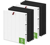 C545 Replacement Filters S Compatible with Winix C545, Replacement for Winix S Filters Part 1712-0096-00 and 2522-0058-00, 2 True HEPA Filter + 8 Activated Carbon Pre-Filter