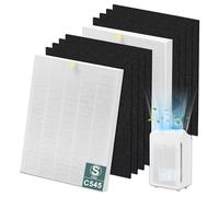 C545 True HEPA Replacement Filter S Compatible with Winix C545 Replacement for Winix S Filter Part 1712-0096-00 and 2522-0058-00, 2 x True HEPA Filter + 8 x Activated Carbon Pre-Filter