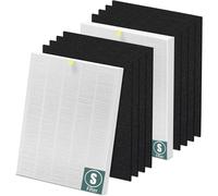 C545 True HEPA Replacement Filter S Compatible with Winix C545 Replacement for Winix S Filter Part 1712-0096-00 and 2522-0058-00, 2 x True HEPA Filter + 8 x Activated Carbon Pre-Filter