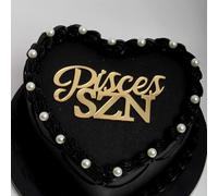 C564 Gold Acrylic Pisces SZN Cake Topper, Constellation Birthday Cake Charm Decor, Pisces Season Decorations, Zodiac Party Decor, Horoscope Bday Party Decorations